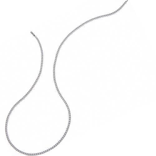 18 karat hvidgulds diamant halskæde med 92 stk 0,025 ct diamant Top Wesselton VVS/VS, 42 cm